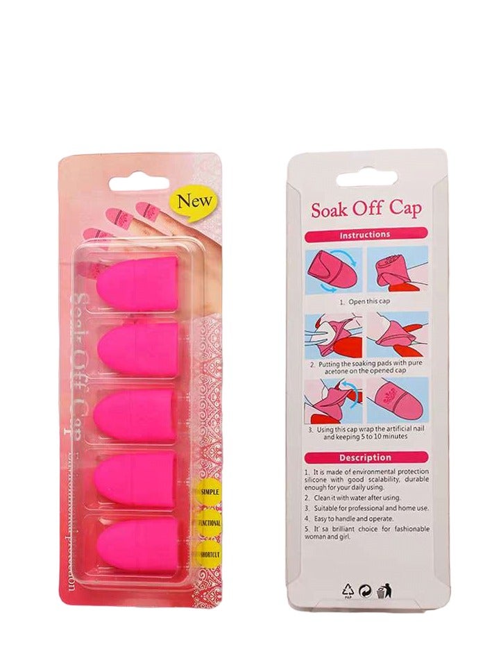 مجموعة أغطية أظافر سيليكون لازالة المناكير، ١٠ قطع - Image 2