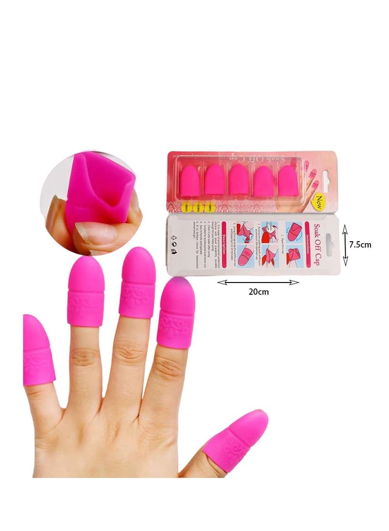 مجموعة أغطية أظافر سيليكون لازالة المناكير، ١٠ قطع - Image 3
