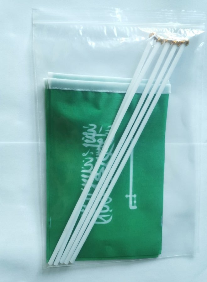 21*14cm (5-Pack) Saudi Flag Hand Waving Flags for Saudi National Day Celebration - Image 4