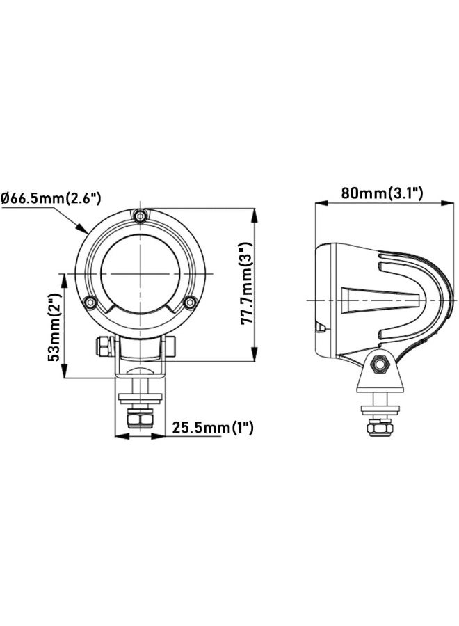 Lightronic Super Bright Offroad 2.6" Round LED Fog Light Pods for Motorcycle - Image 2