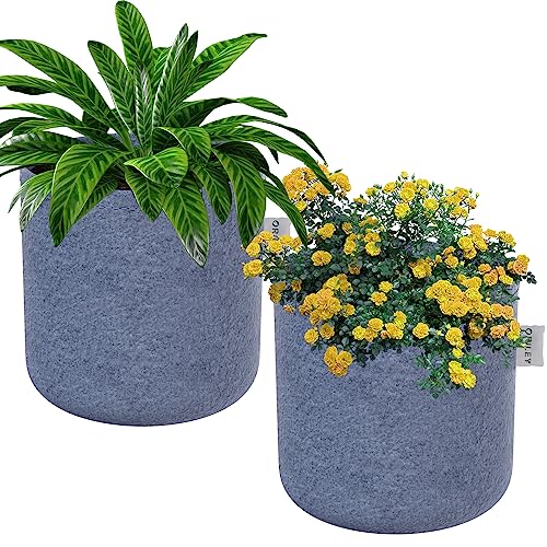 Oriley Grow Bag Heavy Duty Geo Fabric Plant Pot Lightweight Bags Ideal for Gardening Balcony Terrace (Grey, Round, 400 GSM 4 x 4 inch Pack of 2) - Image 1