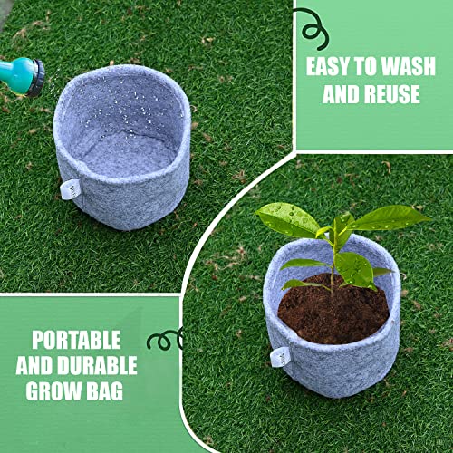Oriley Grow Bag Heavy Duty Geo Fabric Plant Pot Lightweight Bags Ideal for Gardening Balcony Terrace (Grey, Round, 400 GSM 4 x 4 inch Pack of 2) - Image 5