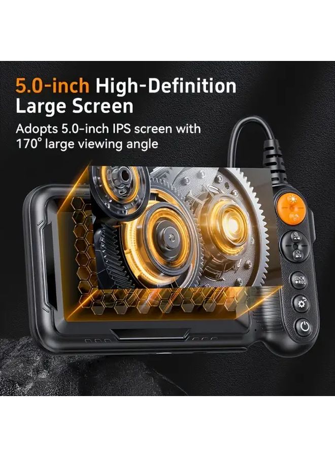 Industrial Endoscope 5 Inch HD Screen Dual Lens 8mm Camera 19685inch Hard Wire Auto Repair - Image 4