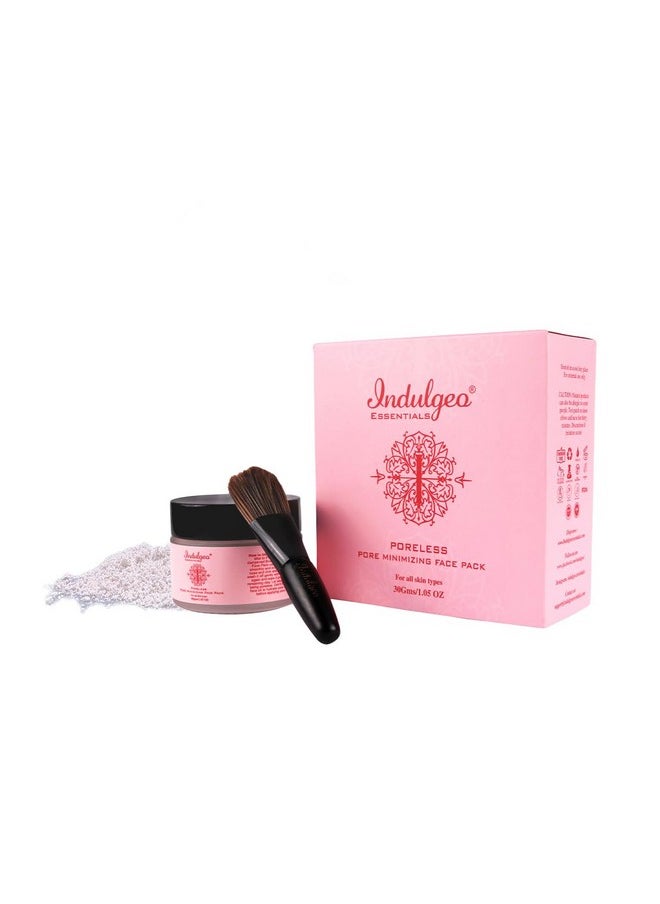 Indulgeo ESSENTIALS Pore Minimizing Detan Face Pack | Pore Tightening Deep Cleansing Healing Clay Mask |For Smooth And Radiant Skin | It Helps To Reduce Acne & Blackheads - 30Gm  - Image 1