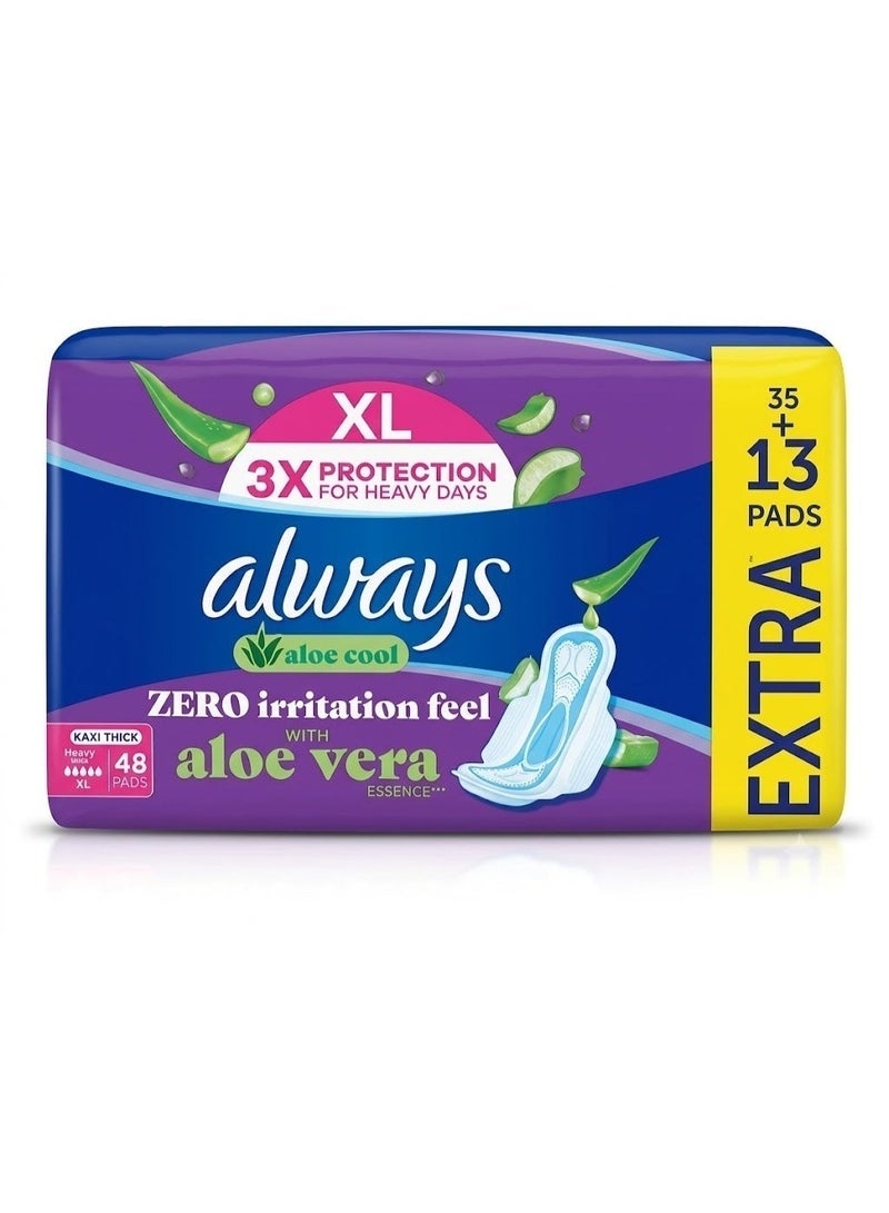 Aloe Cool Maxi Thick XL Pads With Aloe Vera for Heavy Days