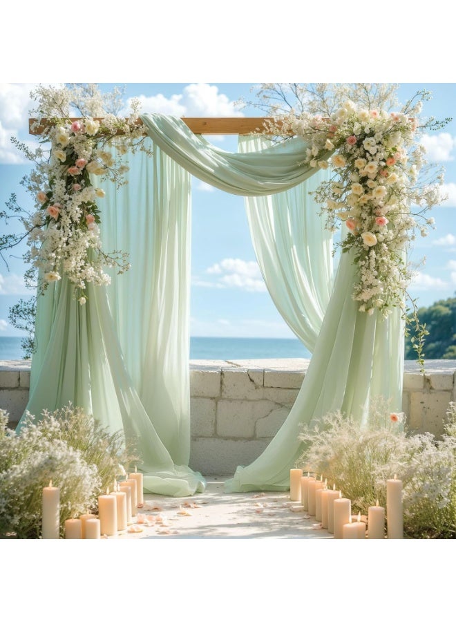 RATSAW 75 x 600 CM Wedding Arch Draping Sheer Fabric for Ceremony Party Reception Decorations  Mondrian Green - Image 3