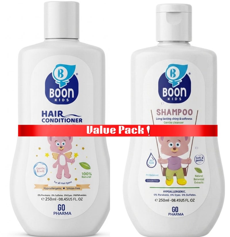 BOON Kids Shampoo 250ml & Kids Conditioner 250ml Bundle - Image 1