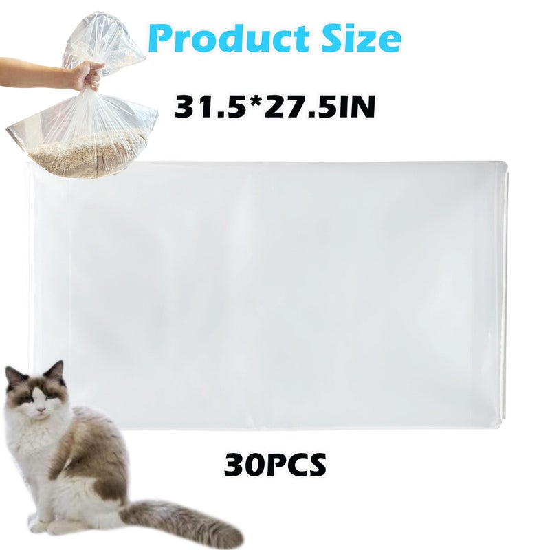 TeurWone 30 Pack Litter Box Liners Fit for IRIS Top Entry Cat Litter Box - Durable Thickened and Scratch-Resistant, Liners for Most Top Entry Litter Pan Models - Image 3