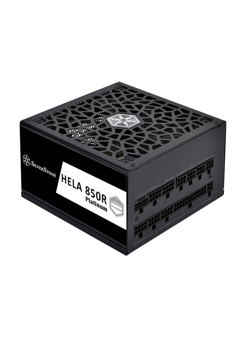 SilverStone - Hela 850R Fully Modular ATX Power Supply, Cybenetics Platinum, 850W Max Output Power, Gen5 12VHPWR PCIe Connector, 135mm Silent FDB Fan, Active PFC, Black | SST-HA850R-PM - Image 1