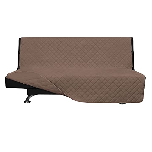 Easy-Going EasyGoing Futon Slipcover  Reversible Armless Sofa Cover  Furniture Protector  Water Resistant  Pets  Kids BrownBrown 