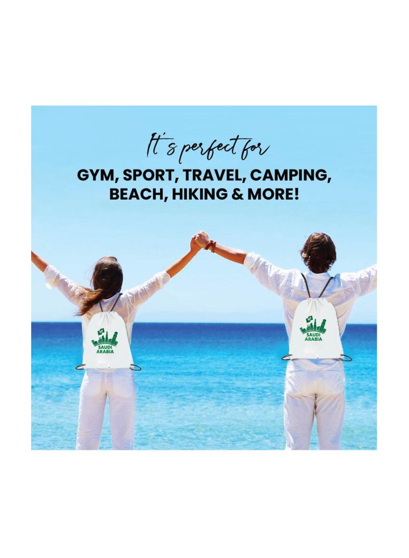 حقيبة برباط لليوم الوطني السعودي - مثالية للسفر والتسوق وصالة الألعاب الرياضية والاستخدام اليومي - حقيبة ظهر متينة وأنيقة برباط - رائعة للاحتفالات والمناسبات - Image 5