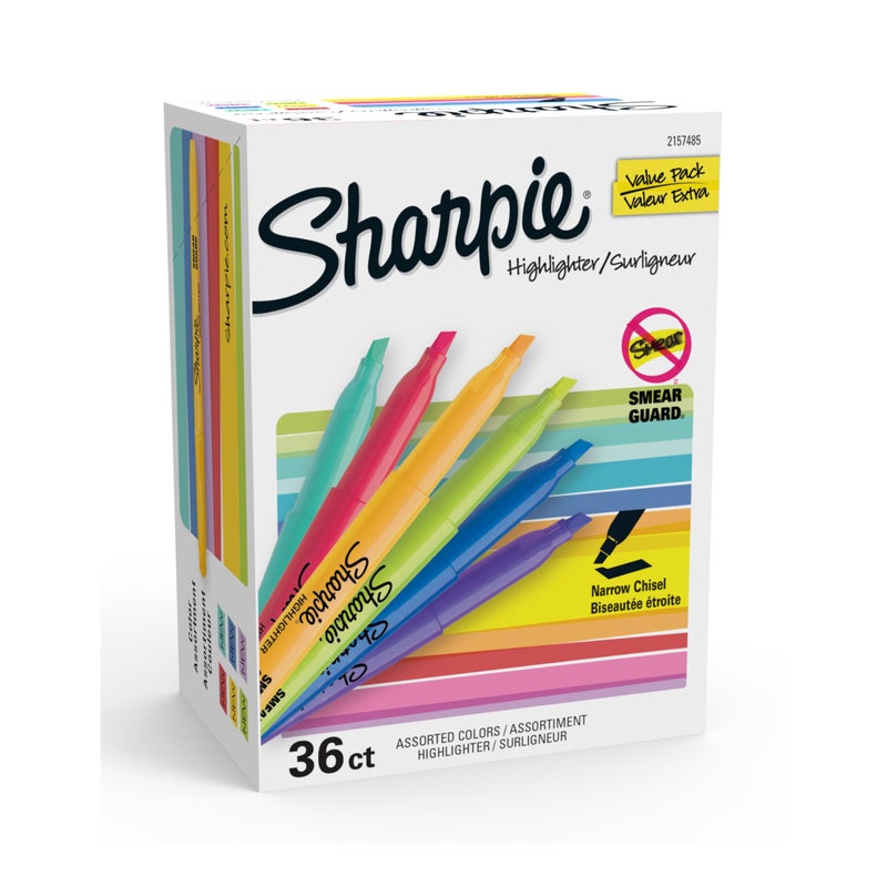Sharpie Pocket Highlighters Narrow Chisel Tip 12 Assorted Fashion Colors 36 Count For Studying NoteTaking School College Office Student Teacher Supplies - Image 2