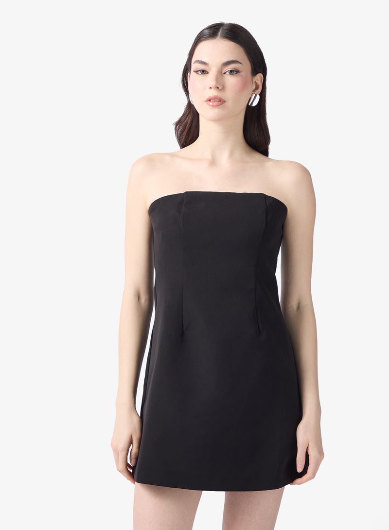 Style Cheat Mesh Detail Drape Sleeve Mini Dress - Image 4