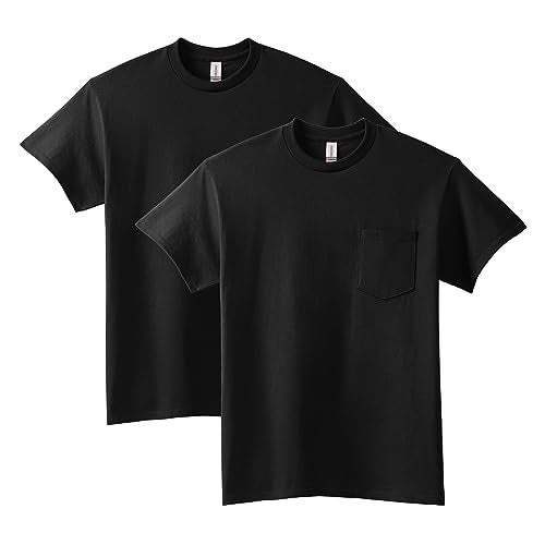 Gildan Adult Ultra Cotton T-Shirt with Pocket, Style G2300, 2-Pack, Black, 2X-Large - Image 1
