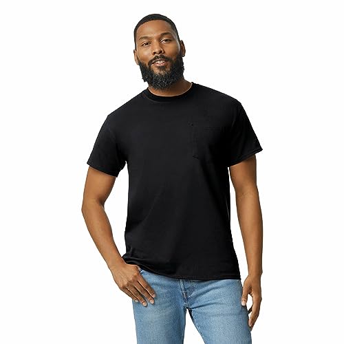 Gildan Adult Ultra Cotton T-Shirt with Pocket, Style G2300, 2-Pack, Black, 2X-Large - Image 2