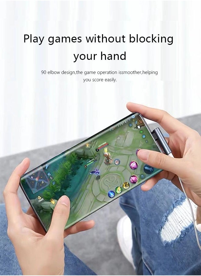 Coconut - USB C to 3.5mm Audio Headphone Jack Adapter Type C Aux DAC Earphone Stereo Mic HiFi Right Angle Compatible with iPhone 15 Series,iPad Mini/Pro/Air,Samsung S23 Ultra S22 Huawei P60 XiaoMi Grey - Image 1