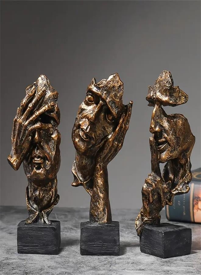 الصمت هو الذهب الصغيرة الصغيرة ثلاثة قطعة النبيذ مجلس الوزراء نافذة مكتب لينة الديكور - Image 2