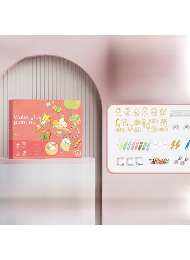 Children's Baking-free Painting Ice Glue DIY Handmade Graffiti Toy Goka Three-dimensional Crystal Painting Keychain Bracelet Necklace-Color:Vegetable Animal Theme-18 Single Piece (can Be Used As Hairpin + Necklace Bracelet + Keychain)  - Image 2