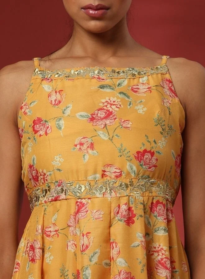 أبهشتي Floral Chiffon Dress