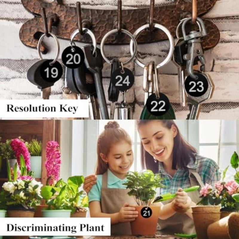 1-50 Number Tags, Plastic ID Number Hang Tags with Hole, Engraved Round Numbe Marking Identification Tags, Key Box Cabinet Organized Coding Tag - Image 5