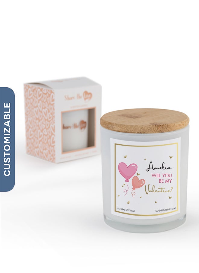 Share the Love Personalised Scented Candle – Premium Soy Wax, Ideal Gift for Valentine and Celebrating Special Occasions 