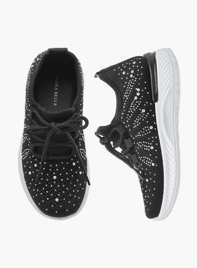 Flora Bella By Shoexpress Girls Embellished Slip-On Sneakers with Lace Detail