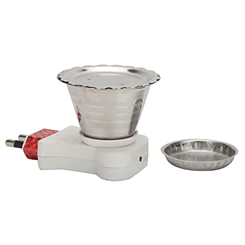 ascension Kapur Dani Electrical Camphor Diffuser| Ceramic Kapoor Dhani & Essential Oil Diffuser with On Off Switch to Toggle Between Burner & Night Lamp_White - Image 3