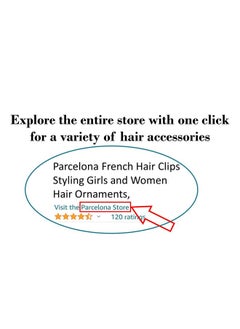 Parcelona Arcelona French Small Tortoise Shell Brown 2" Celluloid Acetate Set Of 4 Snap Hair Pin Clips For Women And Girls  - Image 5