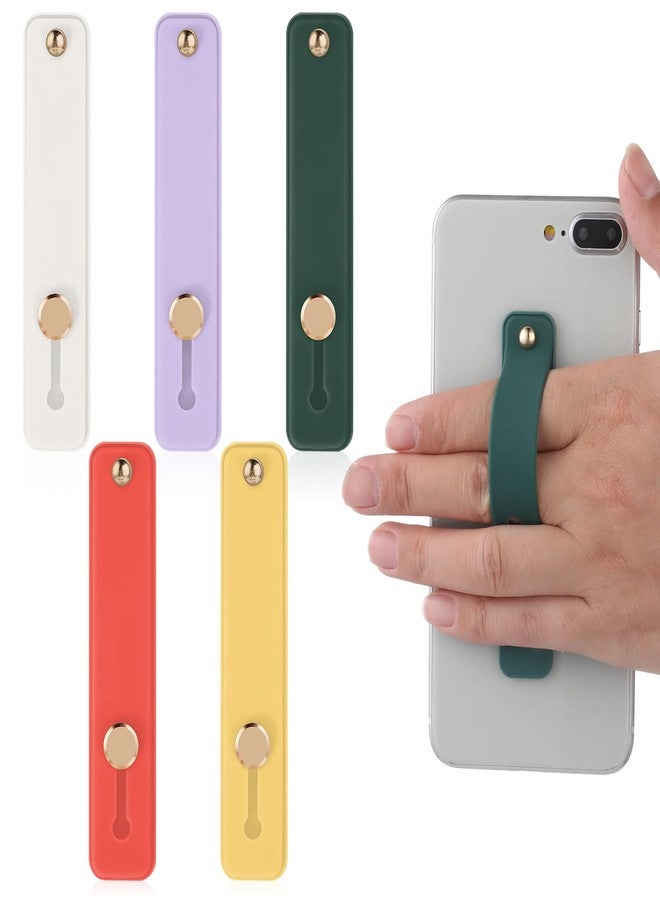 Cobee Phone Loop, 5pcs Universal Phone Grip Straps - Silicone Finger Strap with Kickstand for Most Smartphones (Yellow, Purple, White, Green, Red) - Image 1