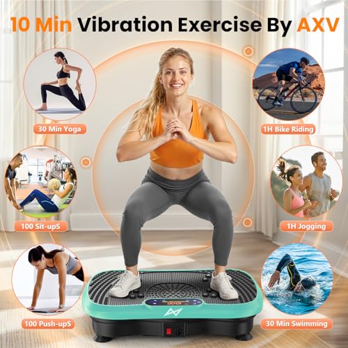 AXV Vibration Plate Fitness Platform Exercise Machine Vibrating Shaking Full Body Shaker Workout Vibrate Stand Shake Board Sport for Weight Loss Fat Burner for Gym Home Office - Image 2