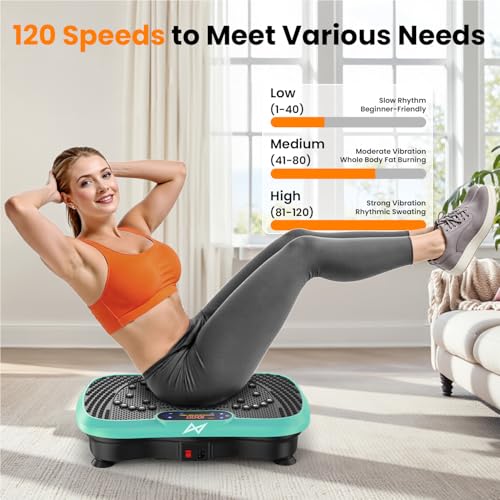 AXV Vibration Plate Fitness Platform Exercise Machine Vibrating Shaking Full Body Shaker Workout Vibrate Stand Shake Board Sport for Weight Loss Fat Burner for Gym Home Office - Image 5