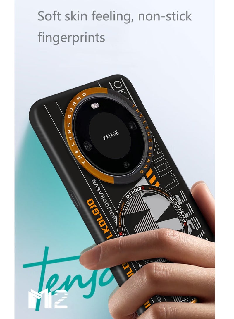 Color Fans Magnetic Case for Huawei Mate 60 Pro Compatible with MagSafe Slim Protective Translucent Matte Phone Cover Matte Black  - Image 2