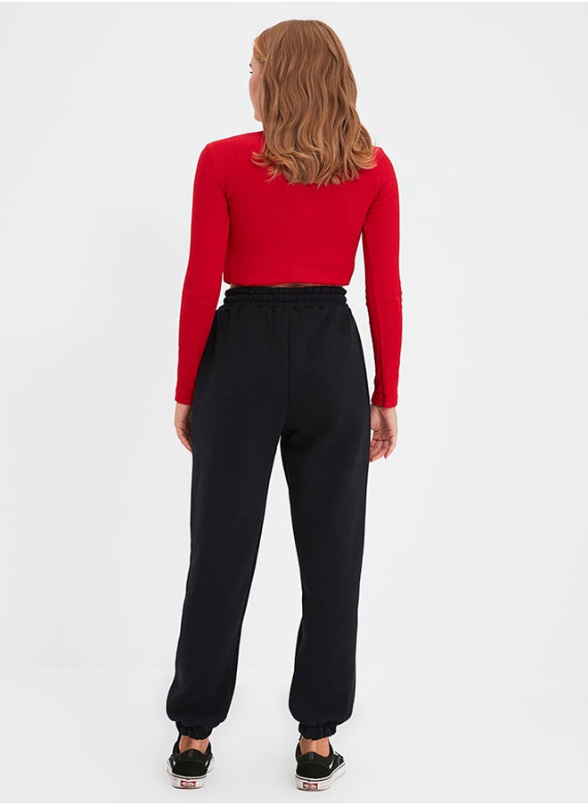 trendyol Navy Blue Thick Basic Knitted Sweatpants with Fleece Inside TWOAW22EA0468  - Image 5