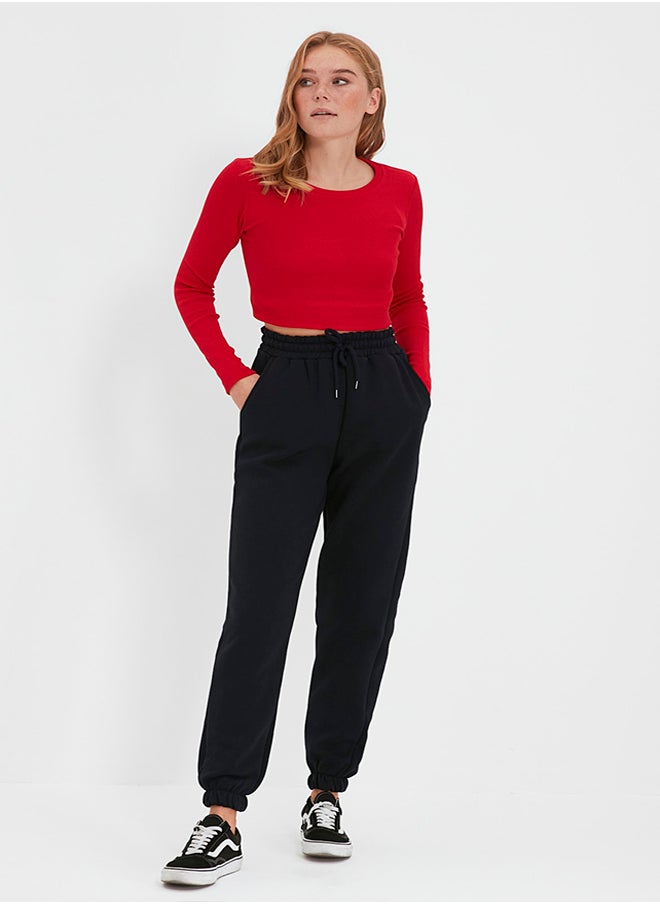 trendyol Navy Blue Thick Basic Knitted Sweatpants with Fleece Inside TWOAW22EA0468  - Image 1
