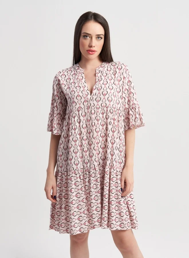 ZABAIONE Abstract Print Mini Dress
