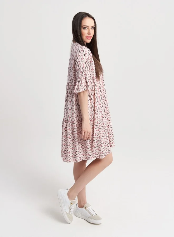 ZABAIONE Abstract Print Mini Dress