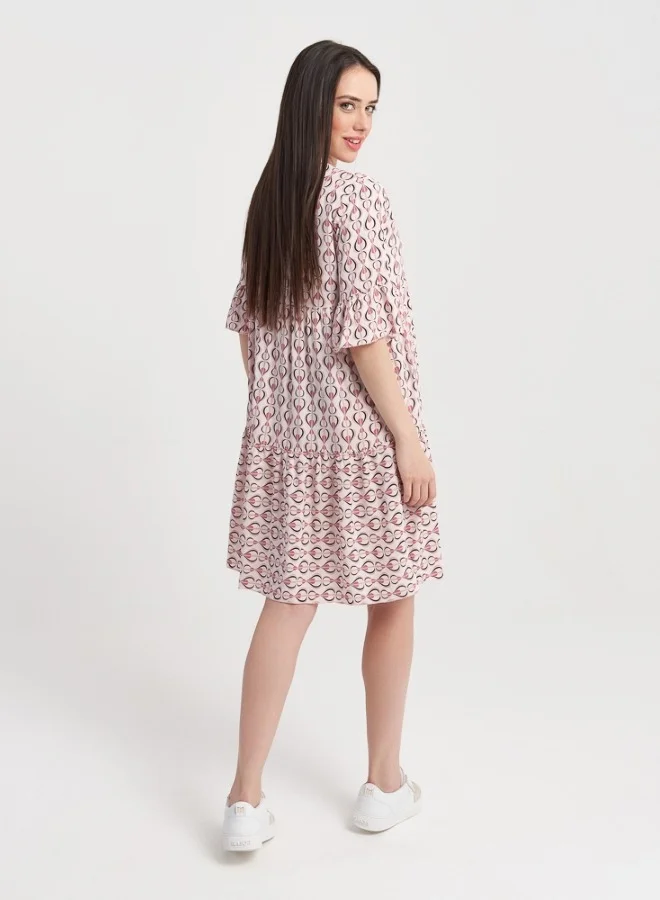 ZABAIONE Abstract Print Mini Dress