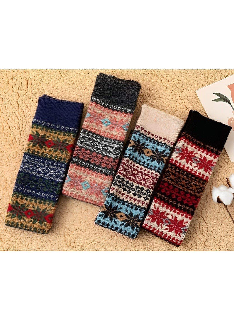 REOCLE Women's Leg Warmers Thick Warm Wool Stockings Leg Warmers Chunky Knit Leg Warmers Stockings Legging Stocking Warm Socks  - Image 5
