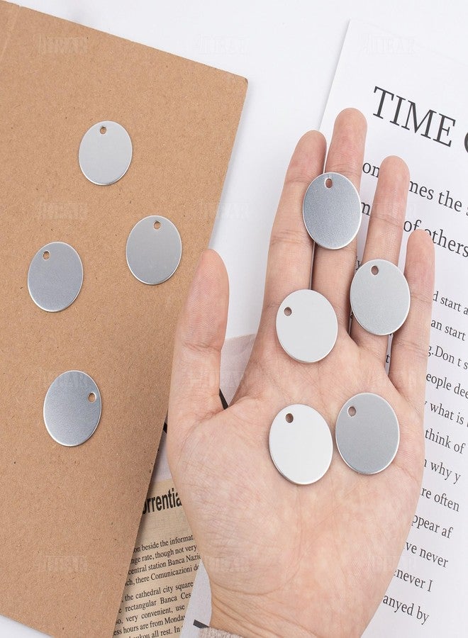 AUEAR, 20 Pack 25mm Round Shape Pet ID Tag Blank for Dog Cat Number Name Phone Charm Jewelry Making (Silver) - Image 4