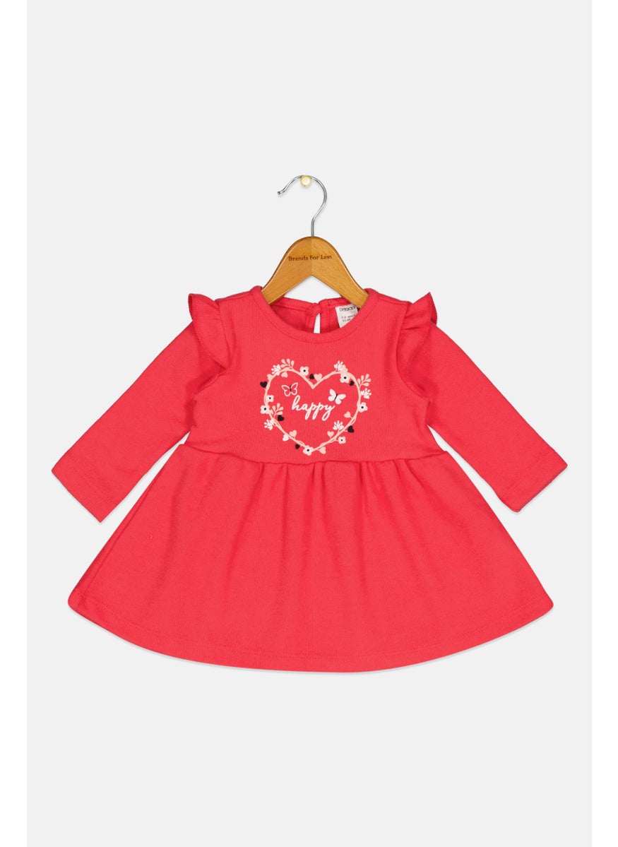 DeFacto Toddlers Girl Graphic Print Dress, Pink  - Image 1