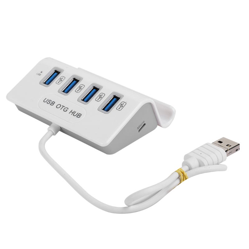 محطة إرساء USB مع موزع USB 2.0 بأربعة منافذ - وظيفة OTG للهواتف والأجهزة اللوحية التي تعمل بنظام أندرويد - متوافقة مع الأجهزة عالية السرعة بسرعة 480 ميجابت في الثانية لأجهزة الكمبيوتر المحمولة والهواتف المحمولة - Image 2