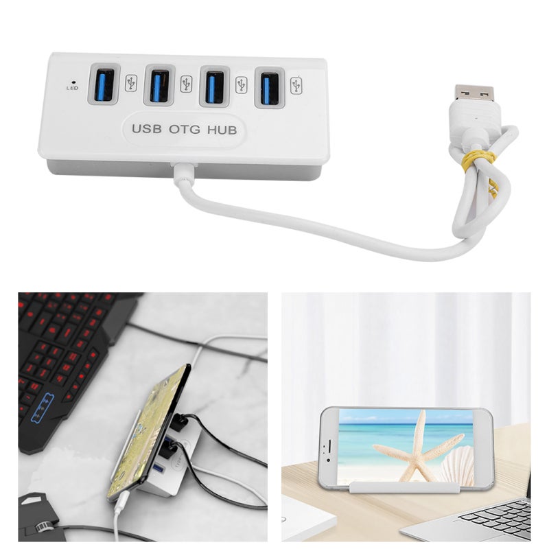 محطة إرساء USB مع موزع USB 2.0 بأربعة منافذ - وظيفة OTG للهواتف والأجهزة اللوحية التي تعمل بنظام أندرويد - متوافقة مع الأجهزة عالية السرعة بسرعة 480 ميجابت في الثانية لأجهزة الكمبيوتر المحمولة والهواتف المحمولة - Image 5