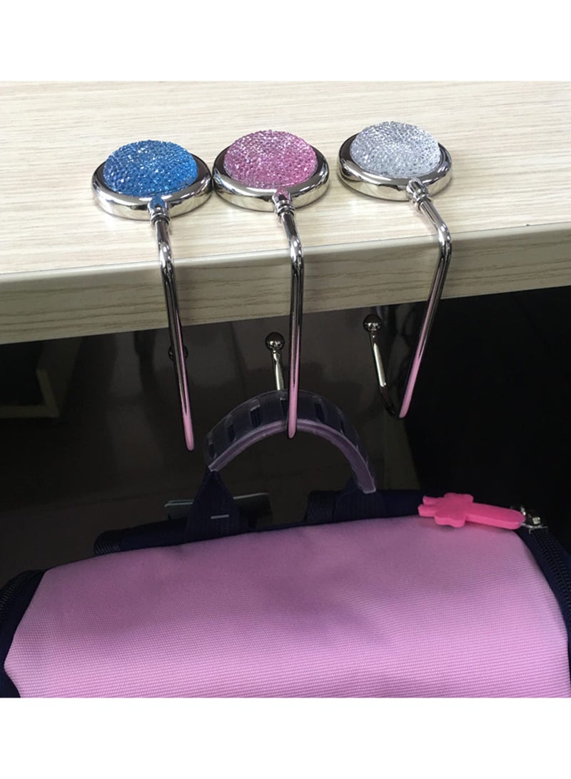 Handbag Purse Hanger Hooks for Table Portable Crystal Diamond Mini Duty Metal Bag - Image 2