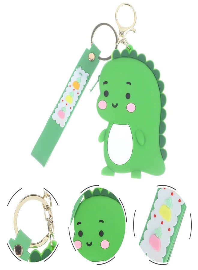 PACKOVE Silicone Dinosaur Keychain Coin Purse Small Wallet Cartoon Key Ring with Zipper and Detachable Strap for Keys Coins and Small Items - Image 3