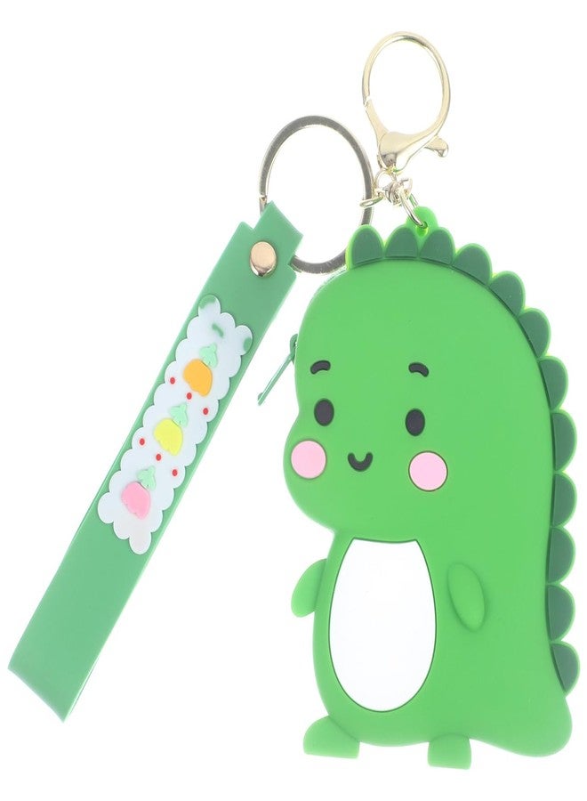 PACKOVE Silicone Dinosaur Keychain Coin Purse Small Wallet Cartoon Key Ring with Zipper and Detachable Strap for Keys Coins and Small Items - Image 1