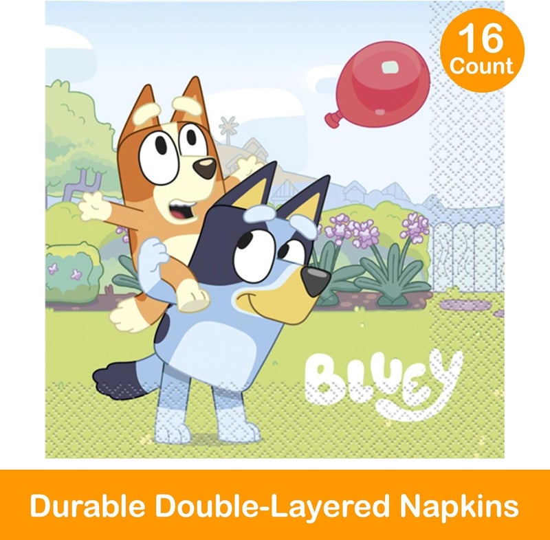 Unique لوازم حفلة عيد ميلاد بلوى 16 مناديل 16 طبق مع ملصق احتفل معي زينة حفلة بلوى للأطفال - Image 3