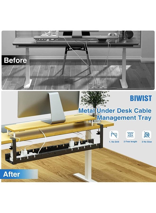 Arabest Under Desk Cord Organizer, Under Desk Cable Management Tray-The upgraded shrinkable product, No Drill Cable Organizer for Wire Management, No Damage to Desk, Perfect for Office/Home/Kitchens  - Image 5