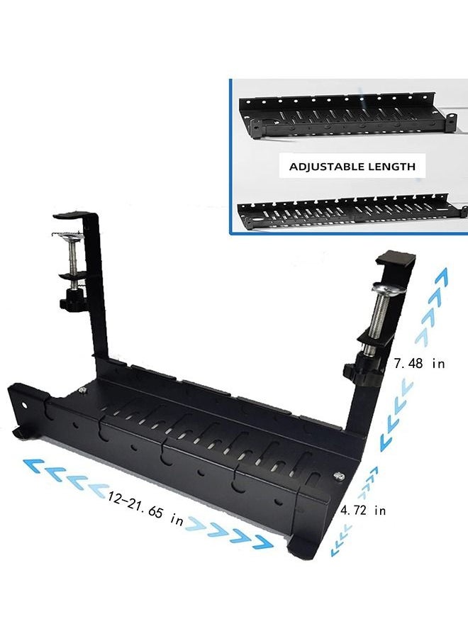 Arabest Under Desk Cord Organizer, Under Desk Cable Management Tray-The upgraded shrinkable product, No Drill Cable Organizer for Wire Management, No Damage to Desk, Perfect for Office/Home/Kitchens  - Image 3