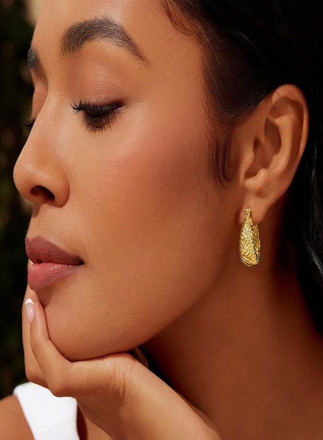 Cicy Bell Earrings for Women 18K Gold Plated Woven Drop Clip On Earrings Hypoallergenic Elegant Stylish Hanging Jewelry Gifts - Image 4