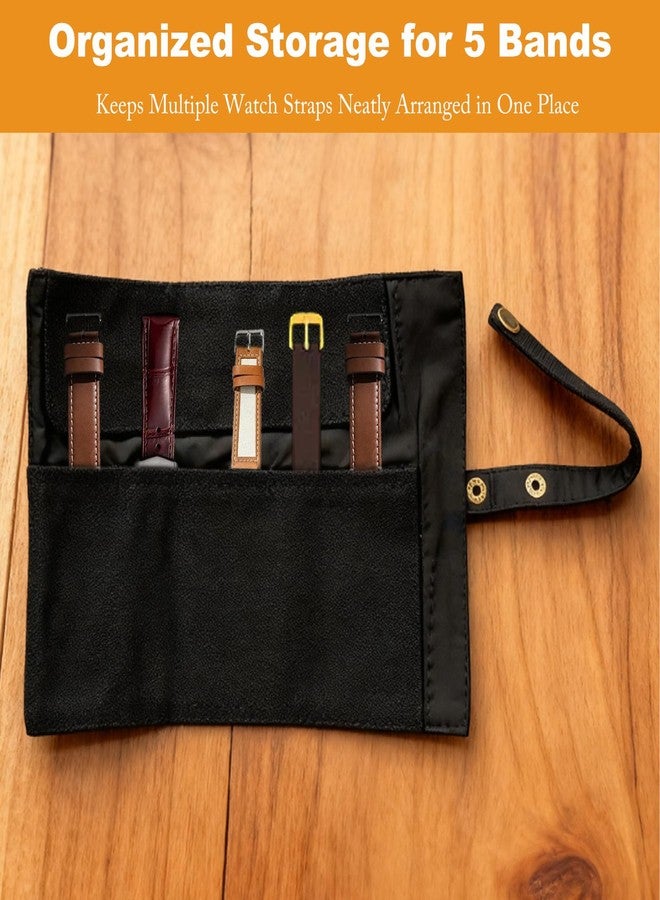 YAFIYGI Smart Strap Storage Case, Portable Pouch Holder, Canvas Travel Bag, Watch Band Accessories Multiple Accessories Capacity, Black Color - Image 4